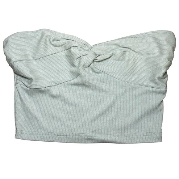 SHEIN MOD Twist Front Ribbed Knit Tube Top Mint Green Size Small NWT New - Picture 2 of 5